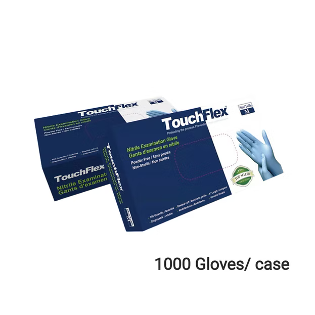 MEDIUM Nitrile Blue Gloves, 4.5 mil – Examination Rated, 100/box, 10 boxes/case