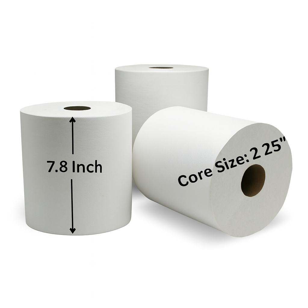 Center Pull Towel  (Perforated - pre cut) 2.25 Core – 39 GSM, 6 rolls per case, 750ft pulls per roll