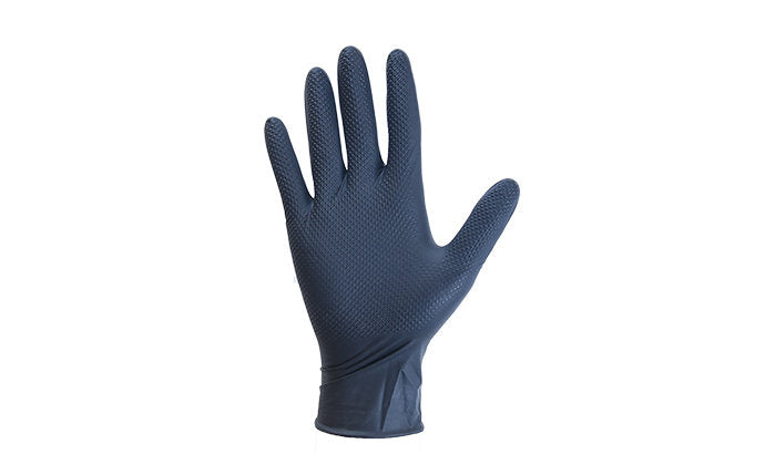 Industrial Grade Diamond Texture Nitrile Gloves, 8mil - 100 gloves per box, 10 boxes per case