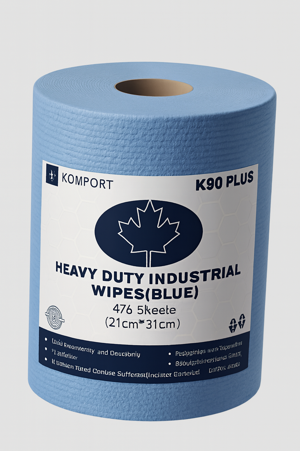 K90 Towel Heavy Duty Industrial Wipes (Blue), 475 sheets per roll, 2 rolls per case
